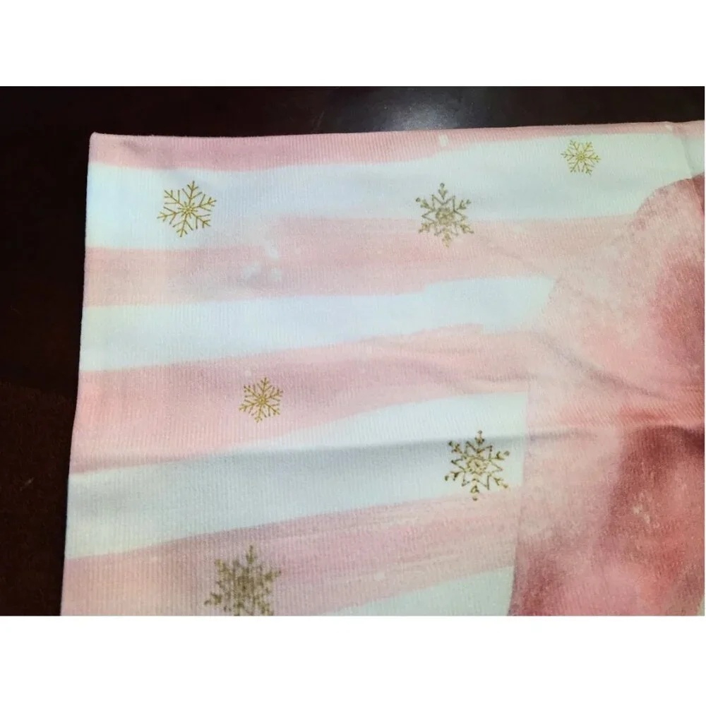 Santa Christmas Pillow Cover Holiday Decor Soft Pink Xmas Accent Throw Case 20